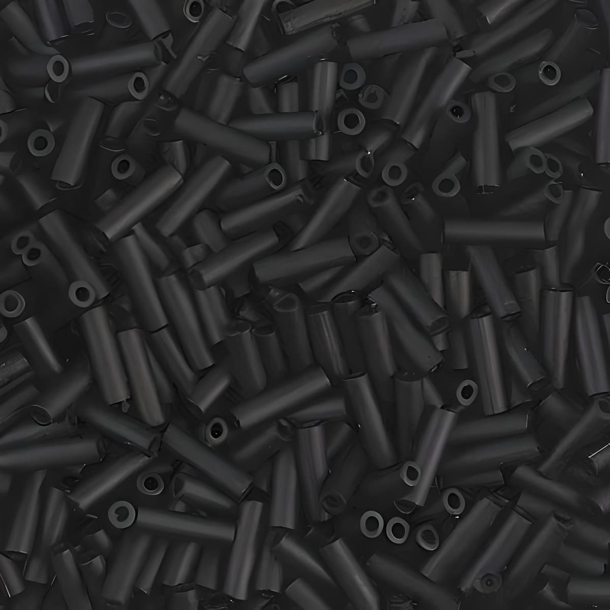 Miyuki Bugle Beads Size #2, 6mm, 17GM Matte Black