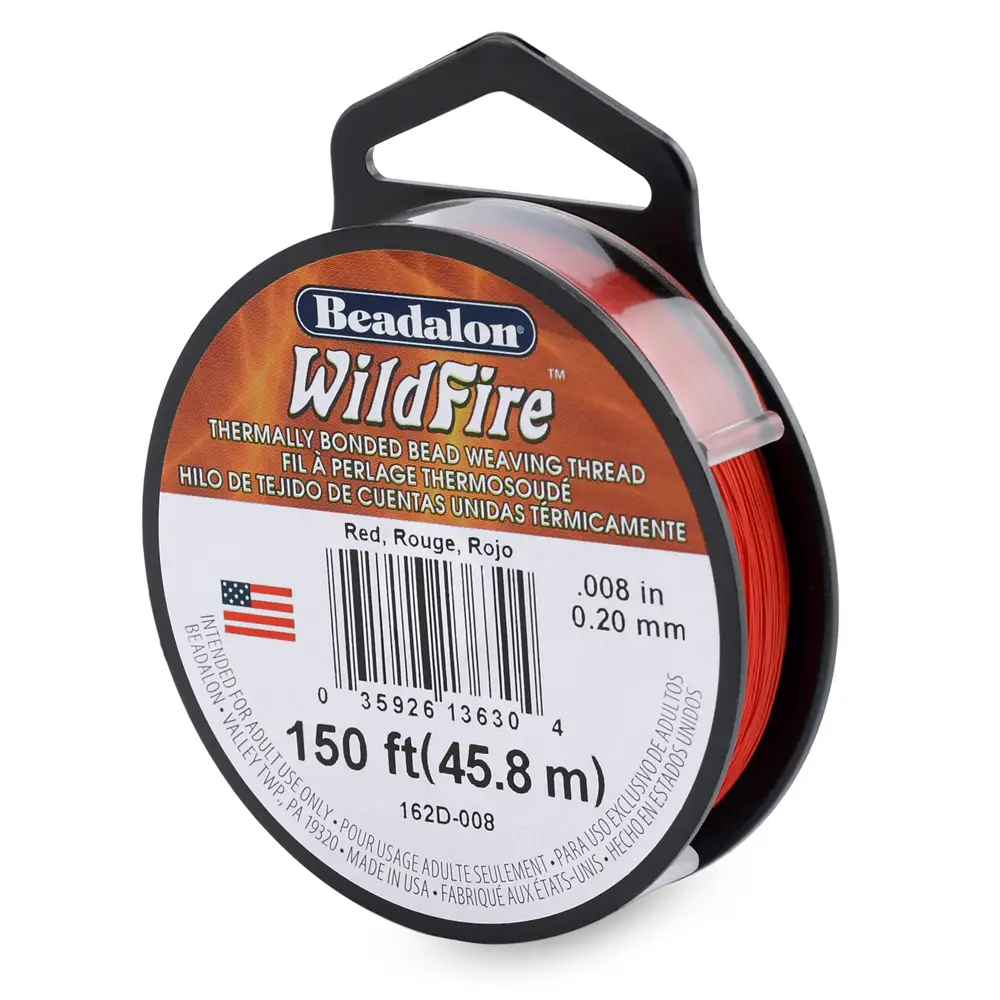 Beadalon Wildfire Beading Thread .008 Inch – 50 Yd Red