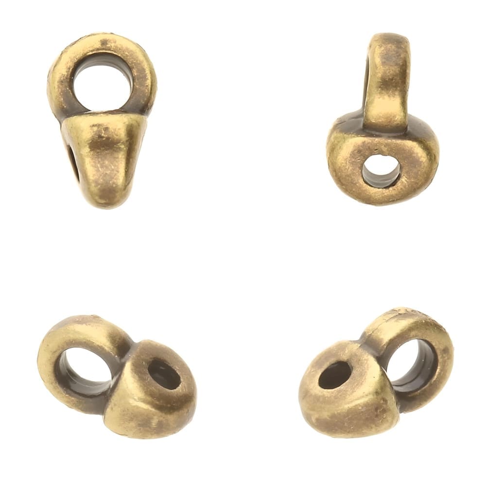 Cymbal Bead End Remata for SuperDuo Beads 10pcs Antique Brass