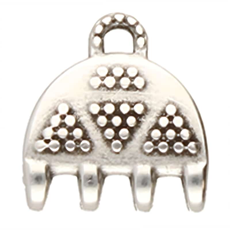 Cymbal Bead End Vori IV 2pcs for SuperDuo Beads Antique Silver