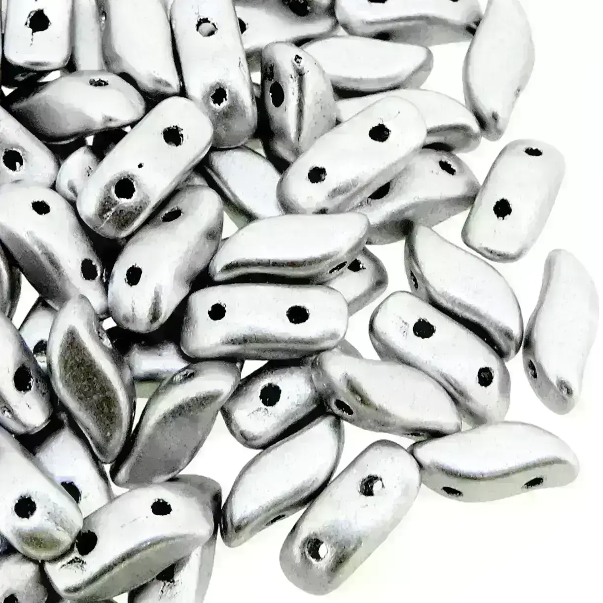 StormDuo Beads 3x7mm, Aluminum Silver 12GM/100pcs