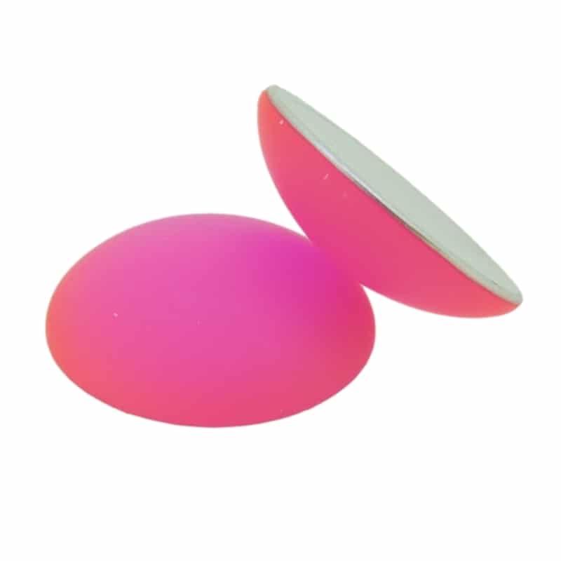 Lunasoft Lucite Cabochon 24mm Round Neon Pink
