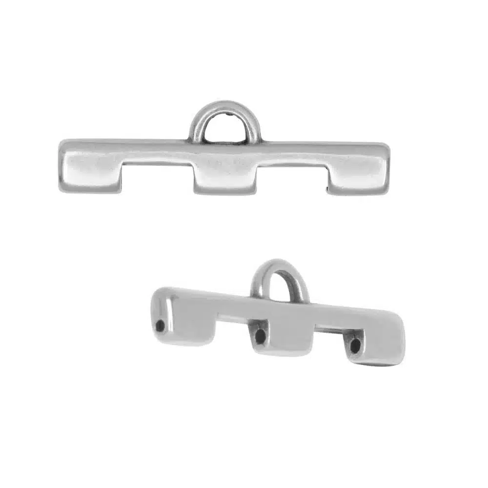 Cymbal Bead Endings Soros III Antique Silver for Tila Beads 4pcs