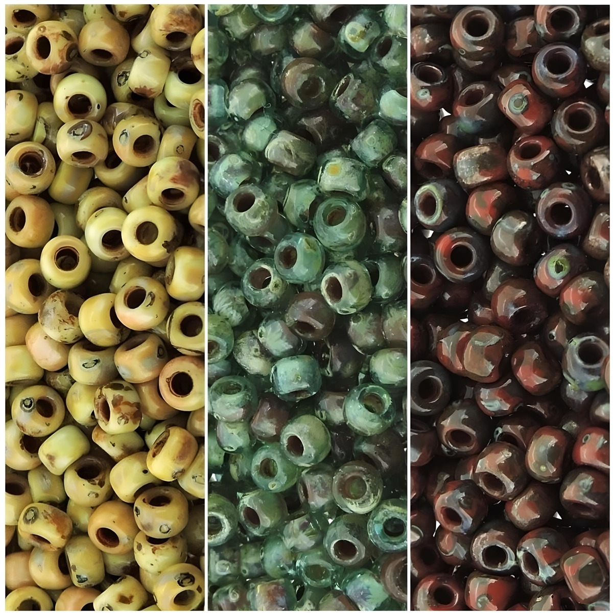 Set of 3 Colors 66GM Miyuki Round Seed Beads Size 8/0 Picasso Collection 2