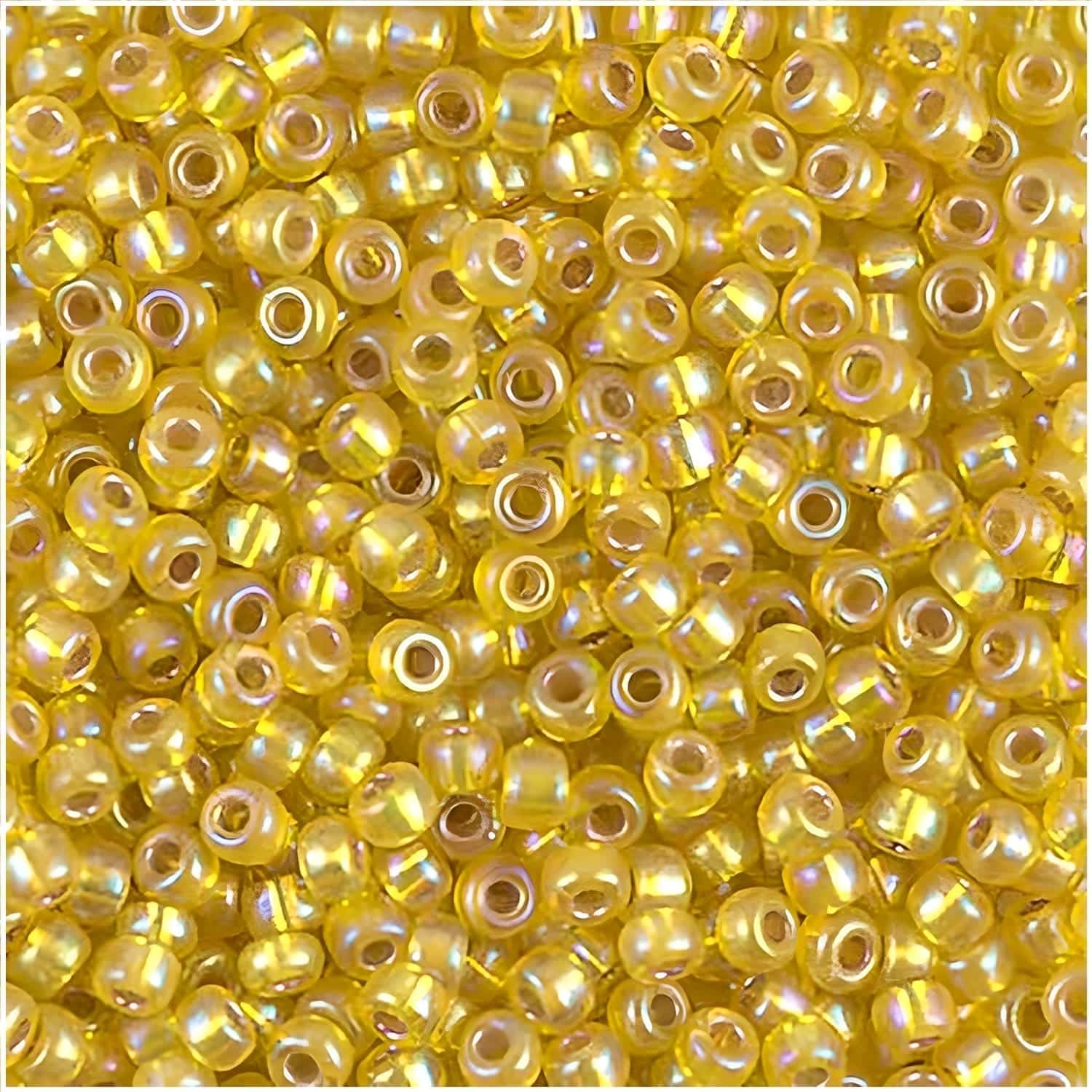 Miyuki Round Seed Beads Size 8/0 Silver Lined Yellow AB 22GM