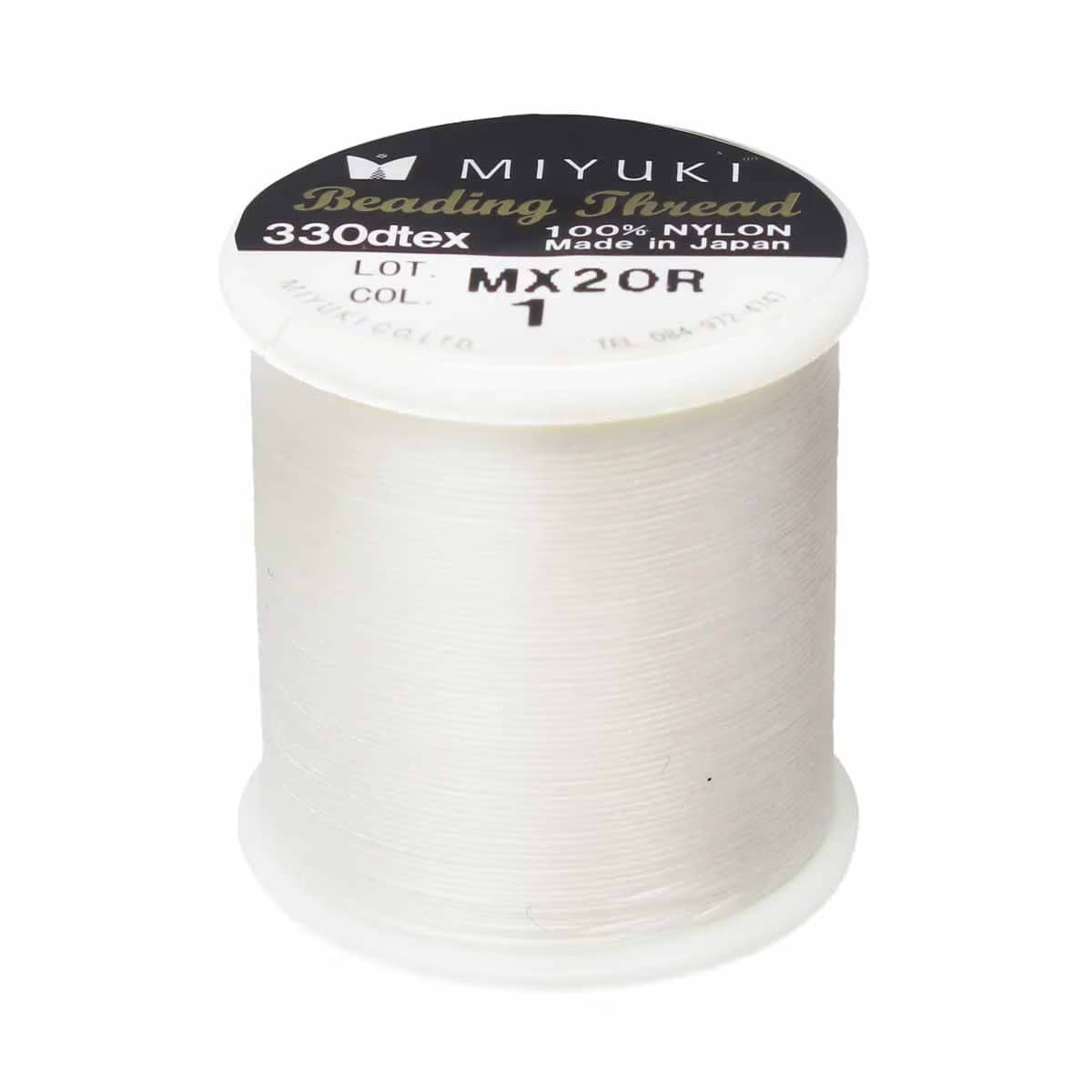 Miyuki Nylon Beading Thread, Size B, 50 Meters, White