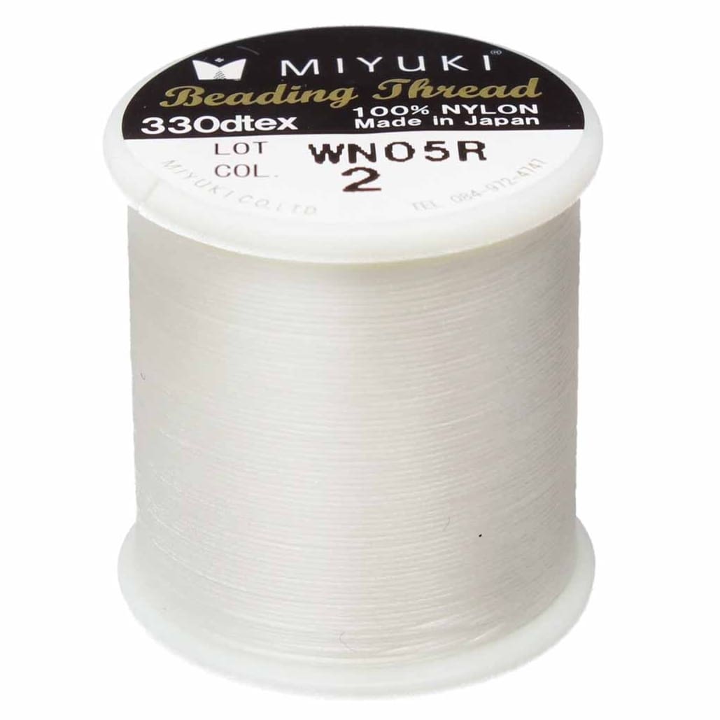 Miyuki Nylon Beading Thread, Size B, 50 Meters, Eggshell