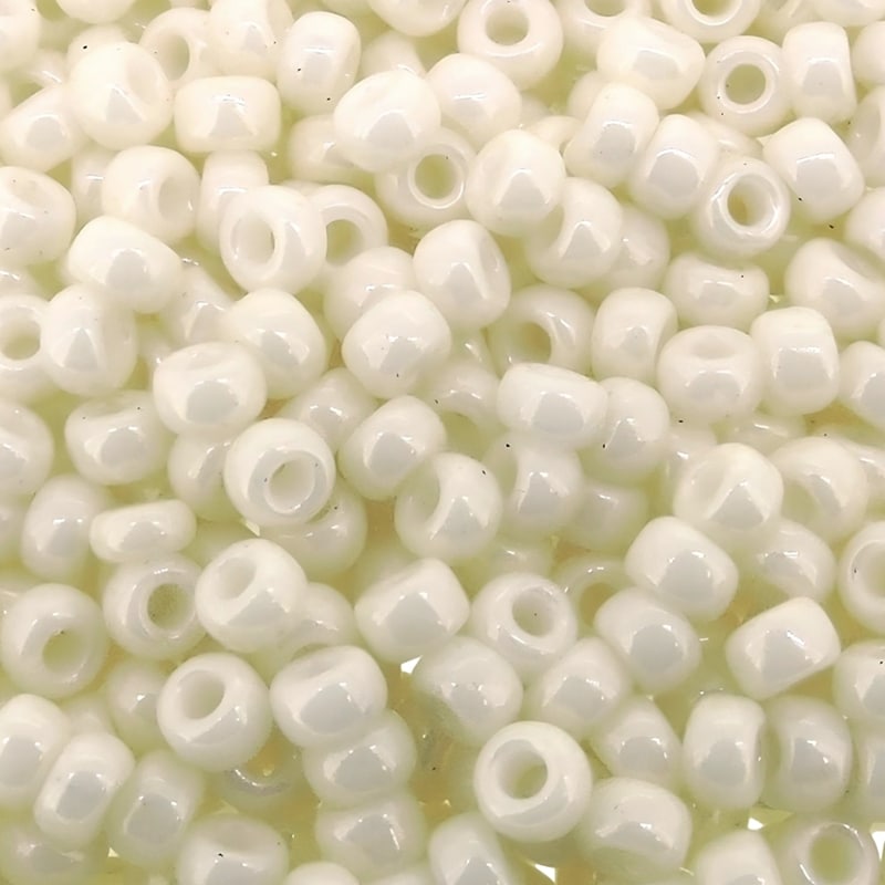 Miyuki Round Seed Beads Size 8/0 Opaque Luster Eggshell 22GM