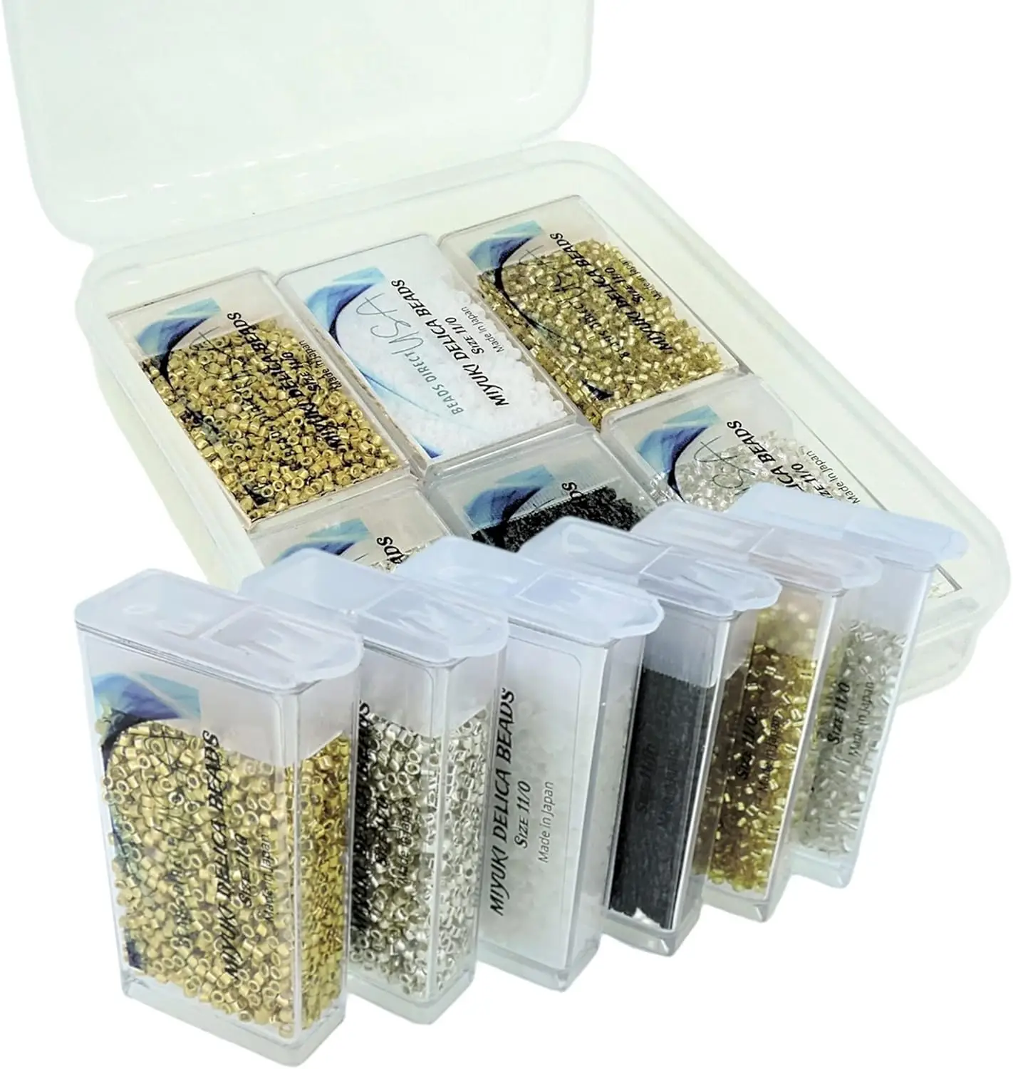 Set of 6 Colors, 60GM – Miyuki Delica Beads Size 11/0 – Essentials Collection