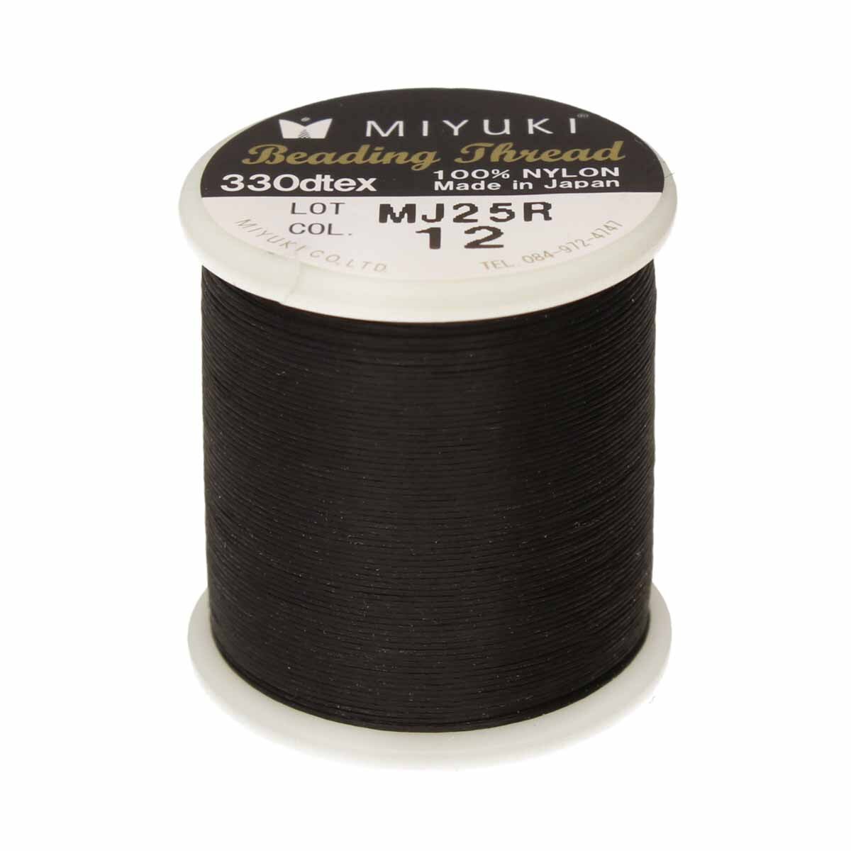 Miyuki Nylon Beading Thread, Size B, 50 Meters, Black