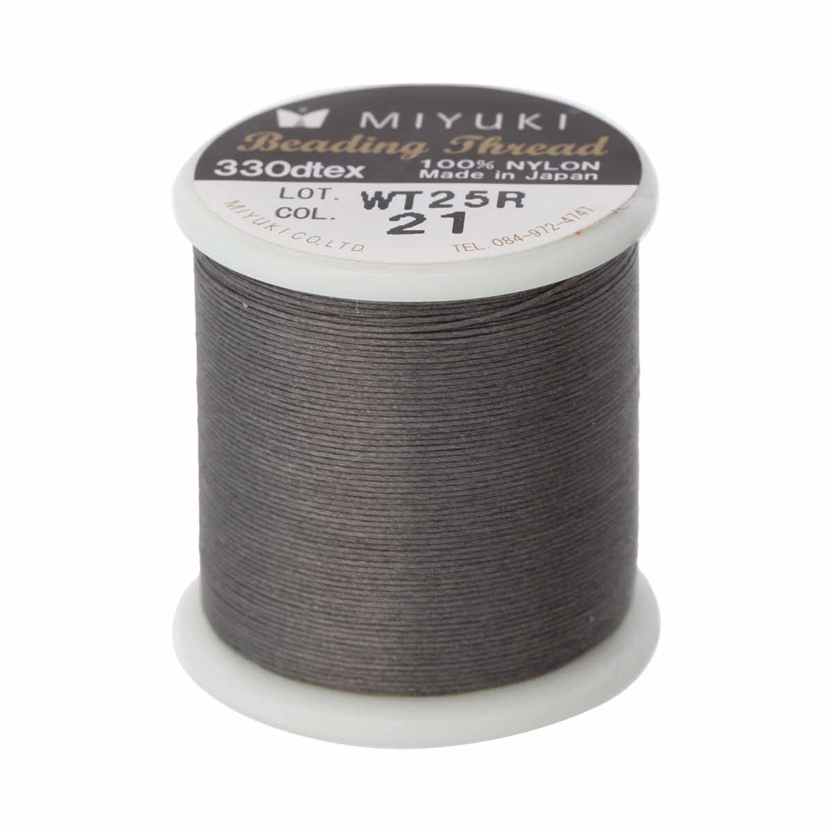 Miyuki Nylon Beading Thread, Size B, 50 Meters, Smoke