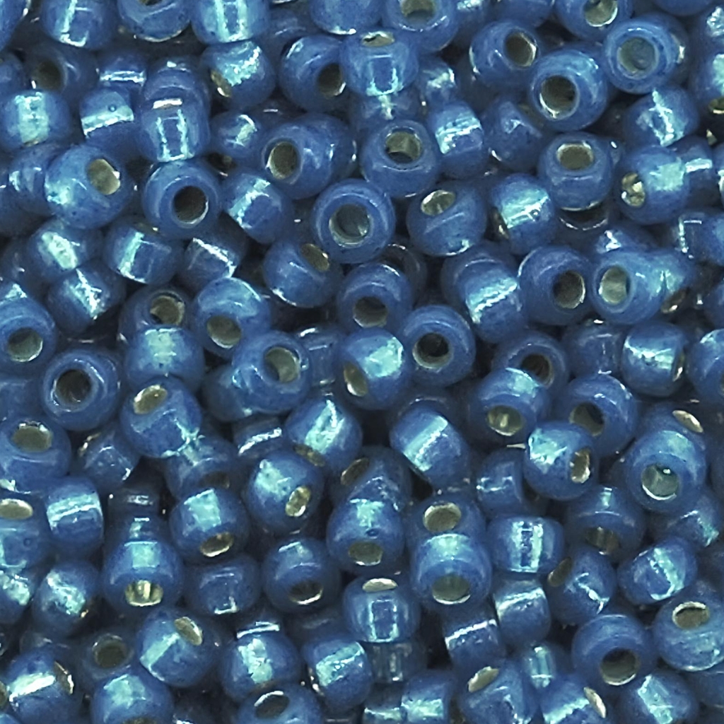 Miyuki Round Seed Beads Size 11/0 Dark Sky Blue Silver-Lined Alabaster 24GM
