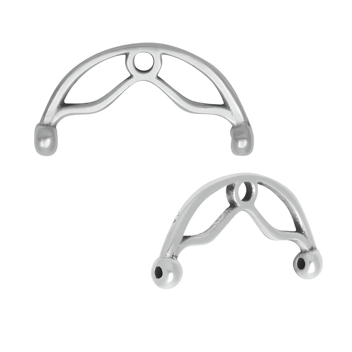 Cymbal Bead Endings Sitanos II for Size 8/0 Beads 2pcs Antique Silver