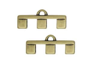 Cymbal Bead End 2pcs Piperi III for Tila Beads Antique Brass