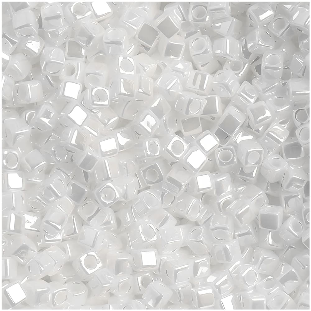 Miyuki Square Seed Beads 1.8mm White Pearl Ceylon 8.2GM