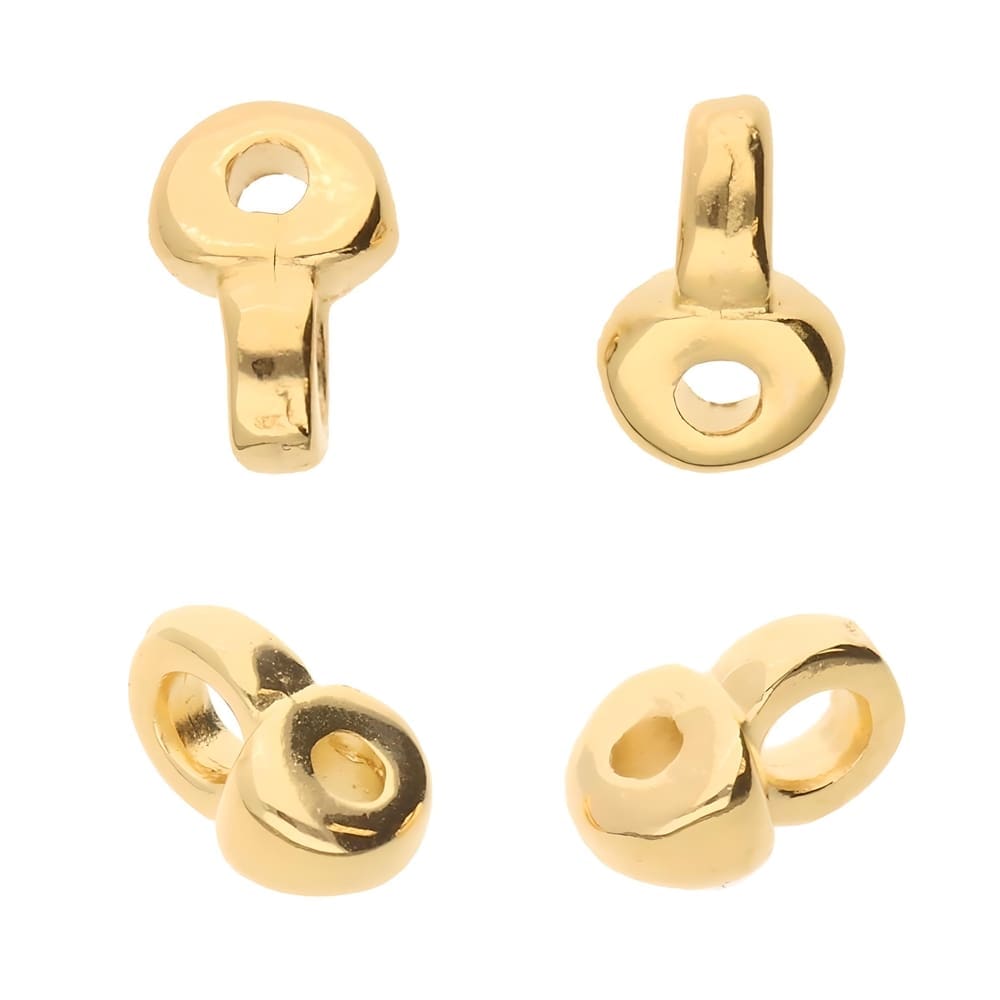 Cymbal Bead End Remata for SuperDuo Beads 10pcs 24K Gold Plated
