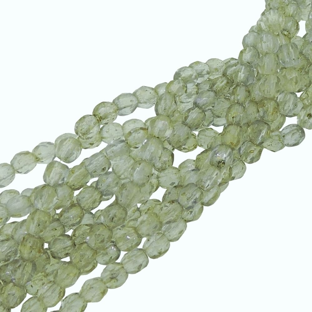 Fire Polished Faceted 3mm Round Beads 50pcs – Gold Marbled Light Sapphire Blue