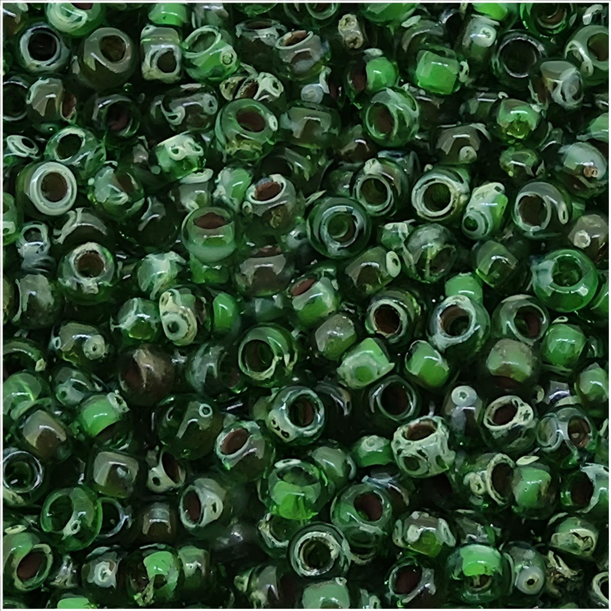 Miyuki Round Seed Beads Size 11/0 Spotted Jade Picasso 24GM