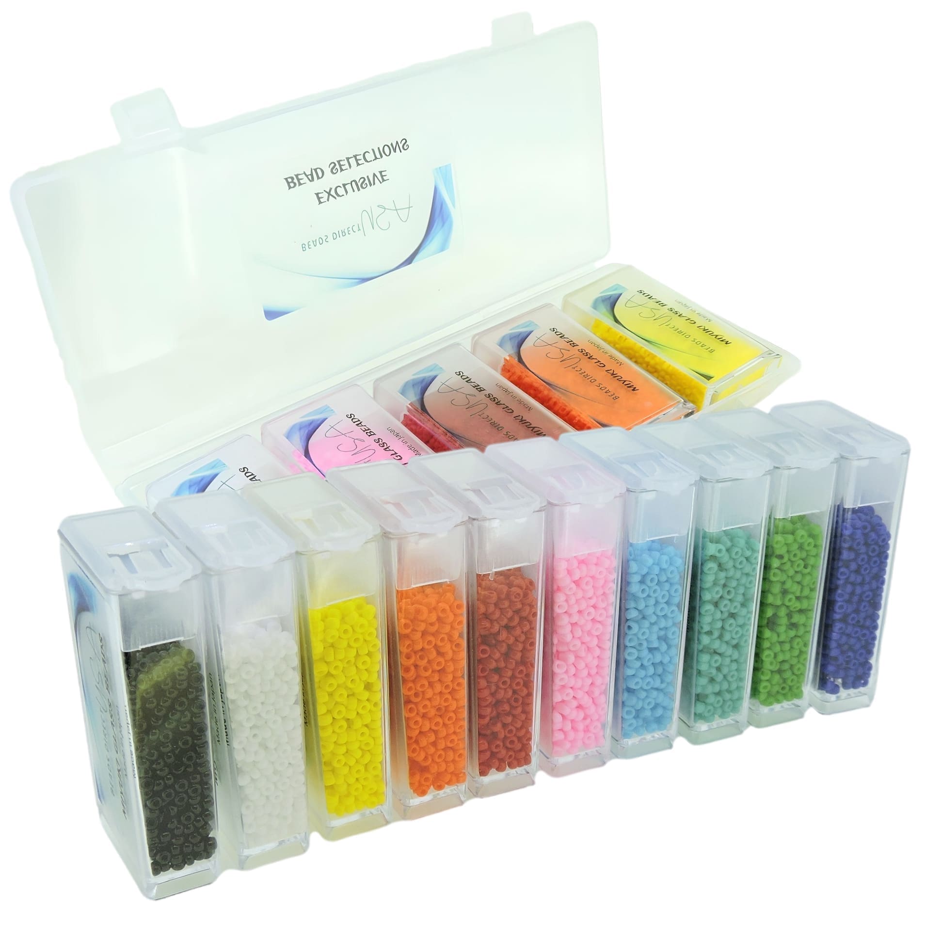 Set of 10 Colors, 100GM Miyuki Seed Beads Size 11/0 – Basic Opaque Colors Collection