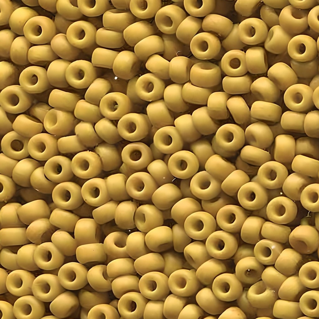 Miyuki Round Seed Beads Size 11/0 Matte Opaque Dark Mustard 24GM