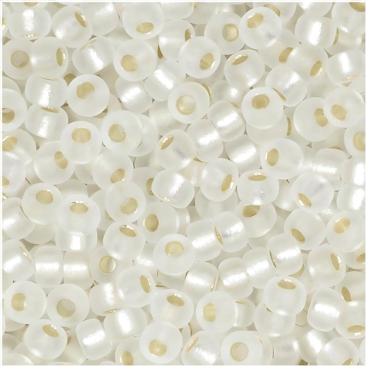 Miyuki Round Seed Beads Size 11/0 Semi-Matte Silver Lined Crystal 24GM