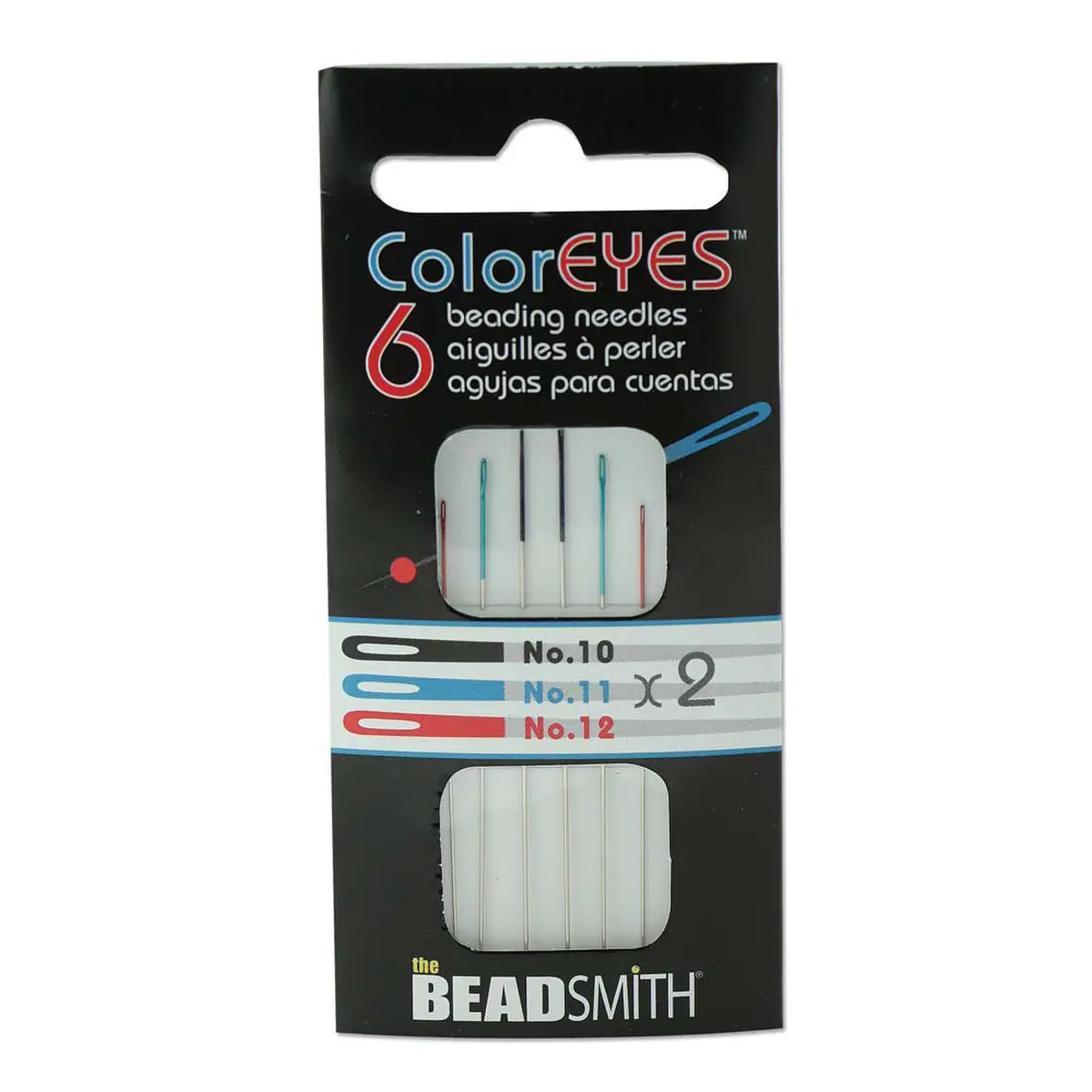 ColorEYES Beading Needles, 6pcs Assortment, Size 10 ,11, and12