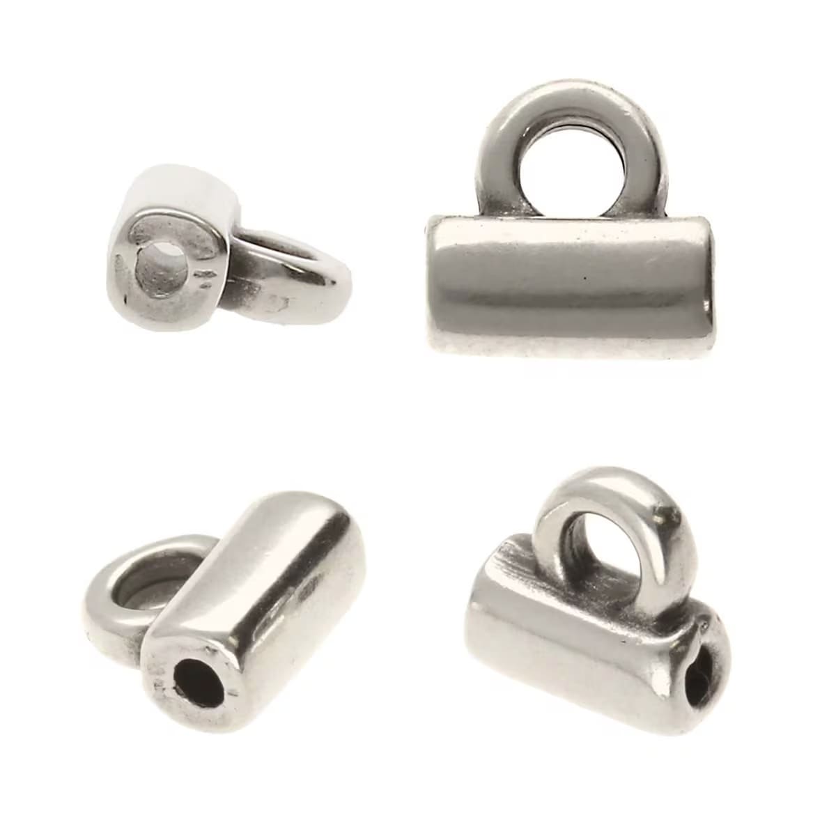Cymbal Bead Endings for Tila Beads 10pcs Soros Antique Silver Plated