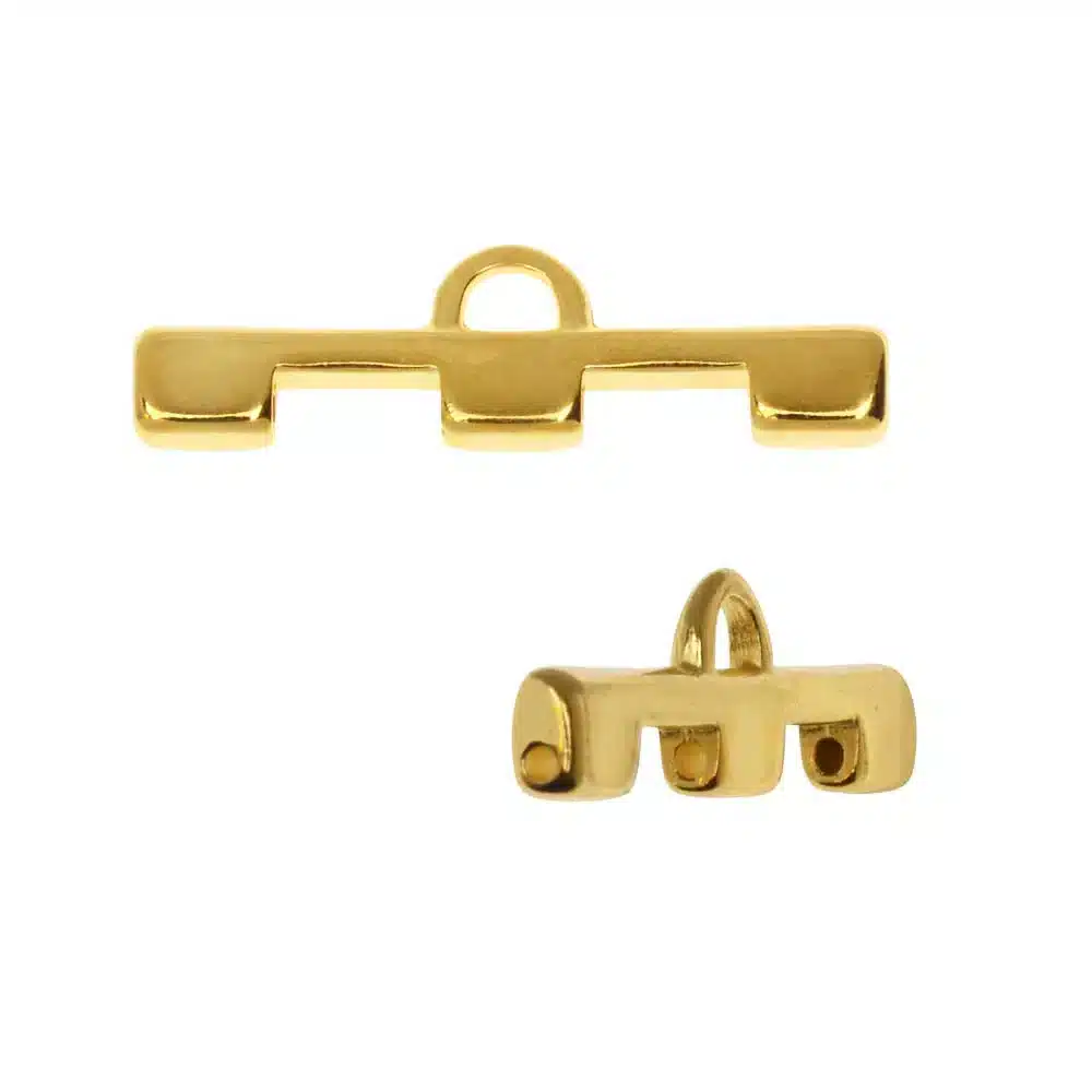 Cymbal Bead Ending Soros III 24K Gold Plated for Tila Beads 4pcs