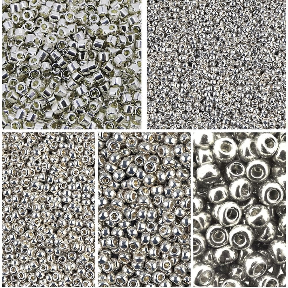 Miyuki Multipack Seed Beads, 5 Sizes, Galvanized Silver
