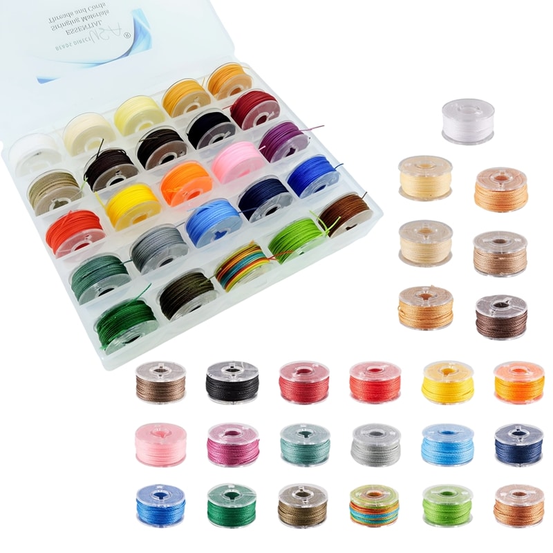 25-Color Set Wax Cord – Waxed Polyester Cord, 0.55mm 25 Assorted Colors 10.9YD/color
