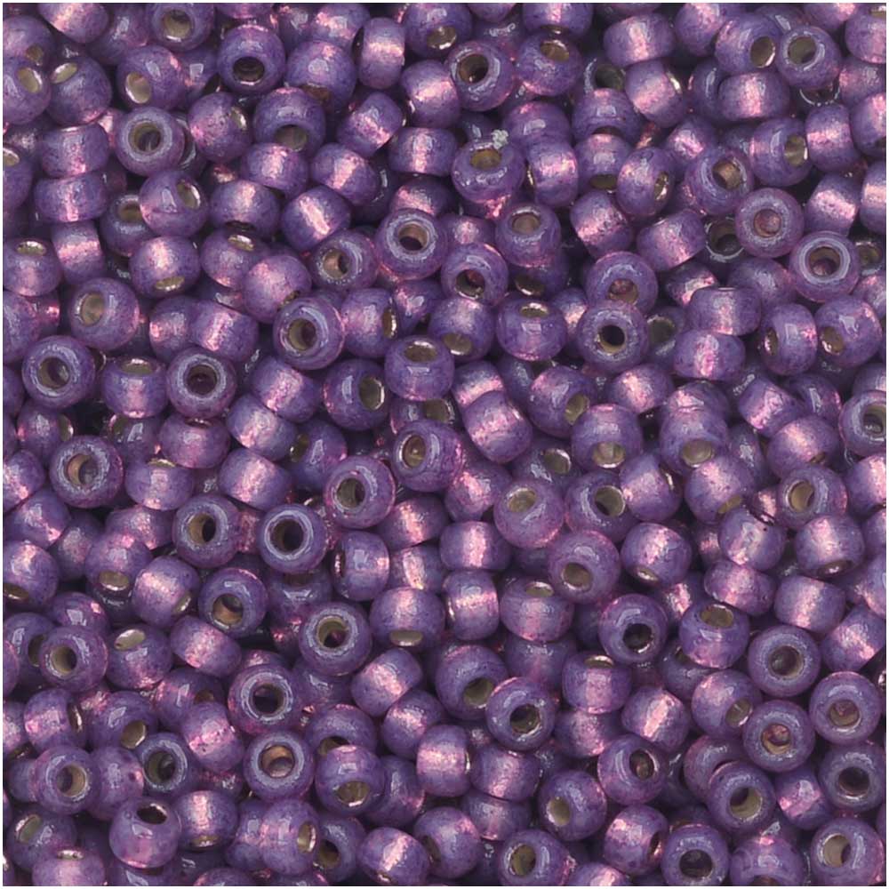 Miyuki Round Seed Beads Size 11/0 Duracoat Silver Lined Dark Violet 24GM