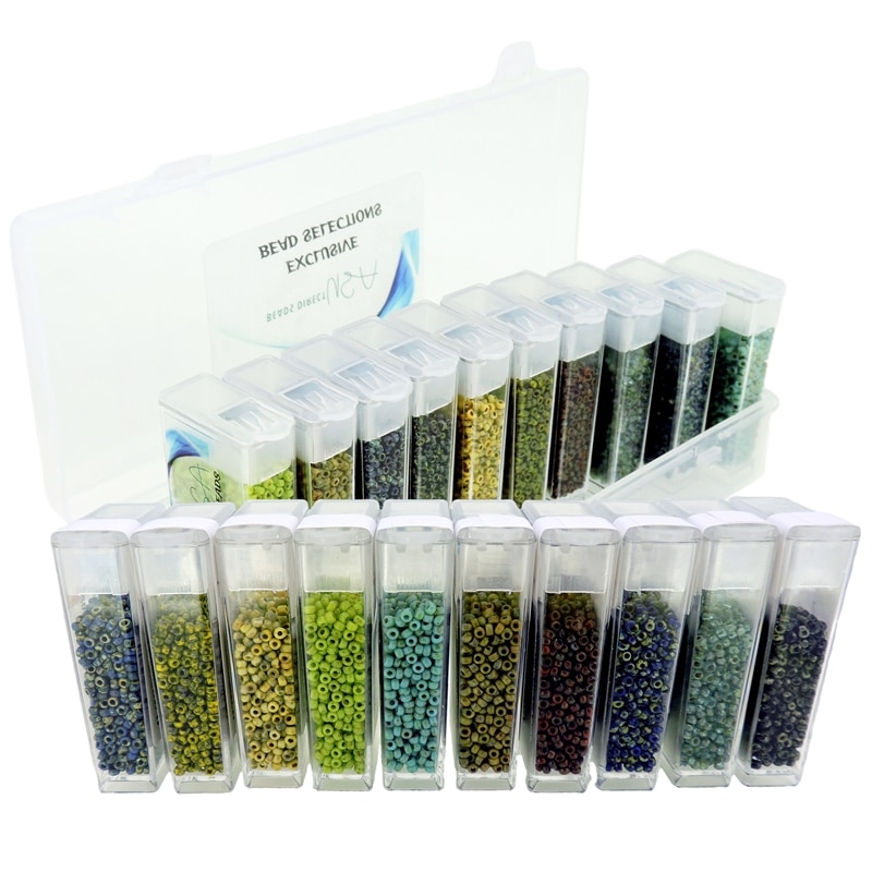 Set of 10 Colors, 100GM, Miyuki Size 11/0 Round Seed Beads – Picasso Collection