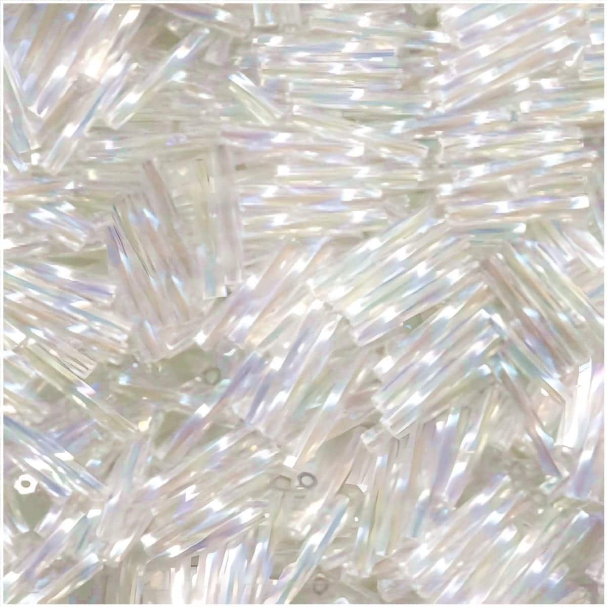 Miyuki Twisted Bugle Beads, 2x12mm, 13GM Crystal AB