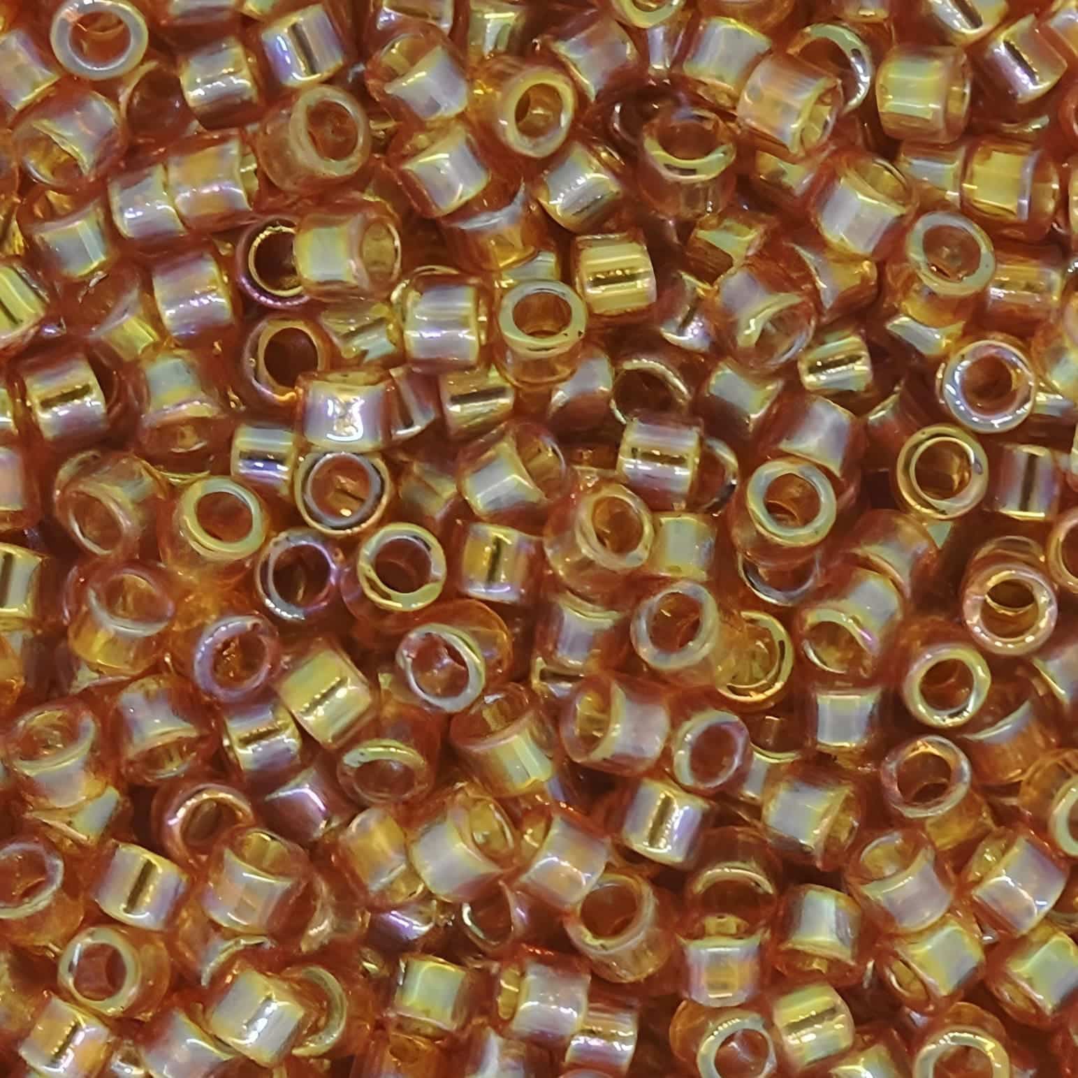 DB1241 Miyuki Delica Seed Beads 11/0 Transparent Marigold AB 7GM