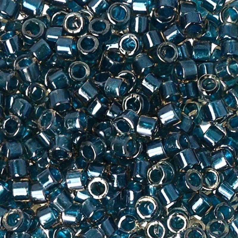 DB0921 Miyuki Delica Seed Beads 11/0 Sparkling Teal Lined Topaz 7.2GM