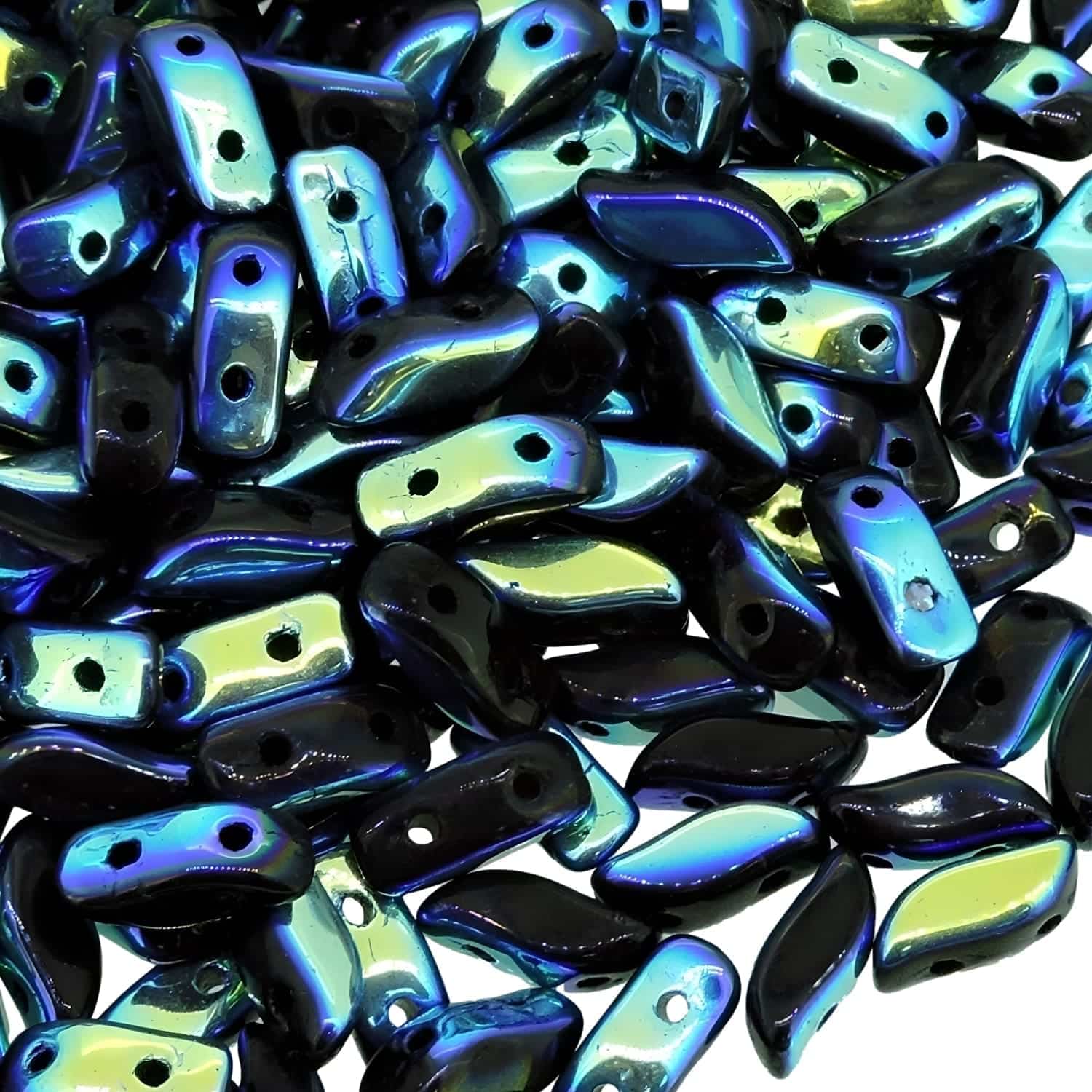 StormDuo Beads 3x7mm, Jet Full AB 12GM/100pcs
