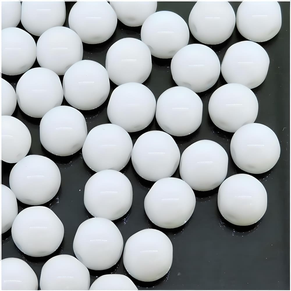 Cabochon Beads 2-Hole 6mm 20pcs – Chalk White