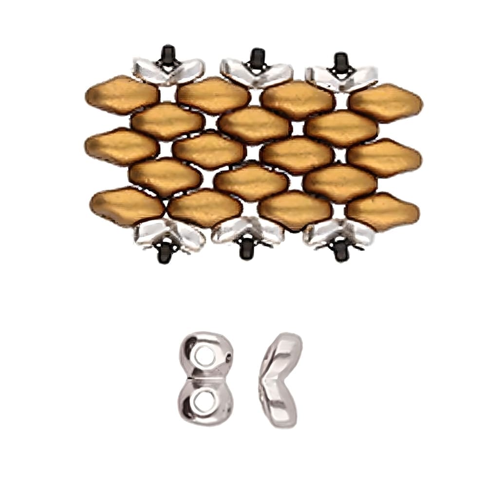 Cymbal Side Beads Kaparia for SuperDuo Beads 24pcs Antique Silver
