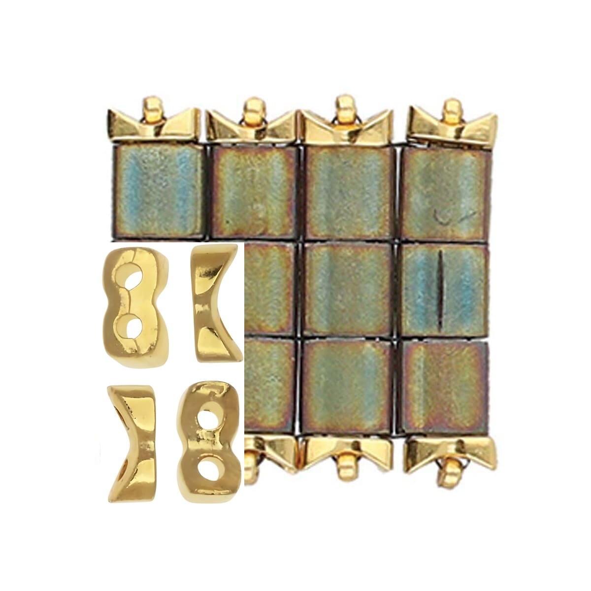 Cymbal Side Beads for Tila Beads 20pcs Tourkou 24K Gold Plated