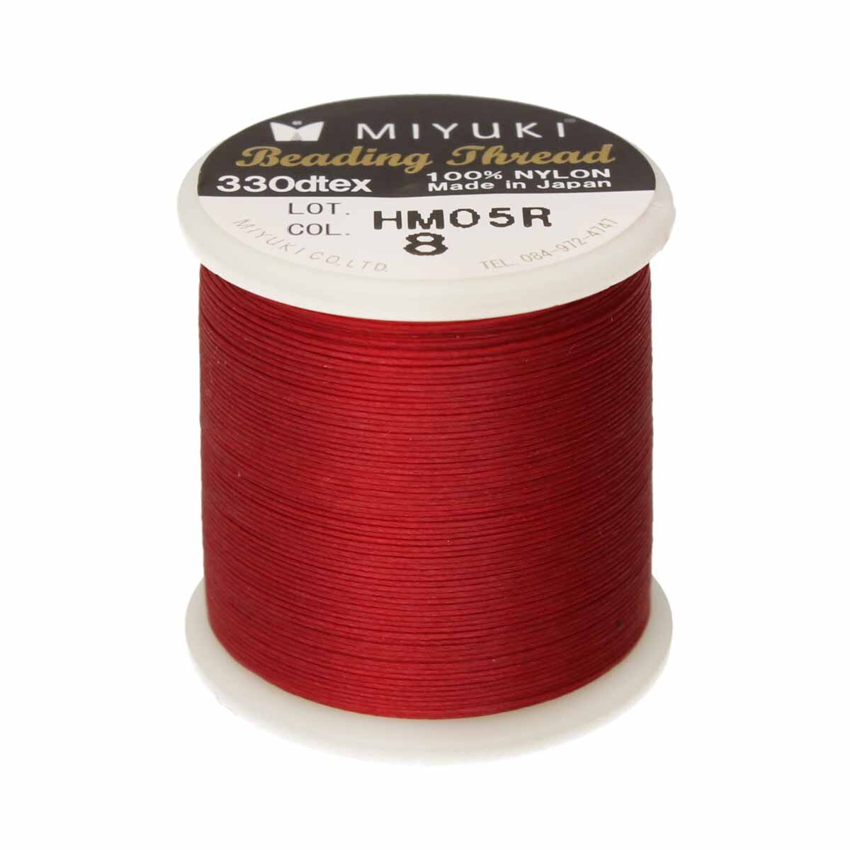 Miyuki Nylon Beading Thread, Size B, 50 Meters, Red