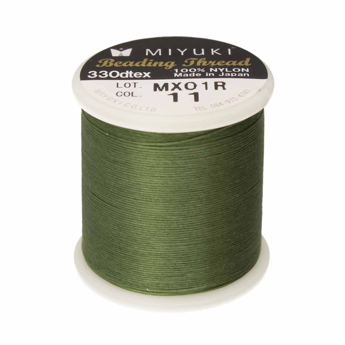 Miyuki Nylon Beading Thread, Size B, 50 Meters, Green