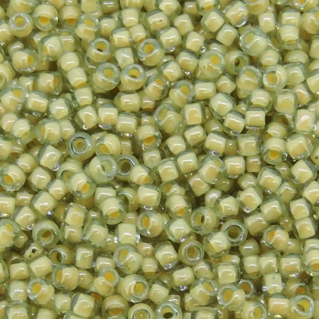 Toho Seed Beads Round Size 11/0 28GM Orange Cream Lined Black Diamond 11-369