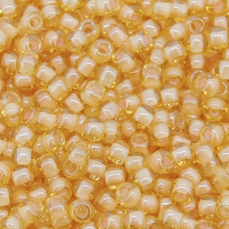 Toho Seed Beads Round Size 11/0 25GM Jonquil Lined Light Apricot 11-955