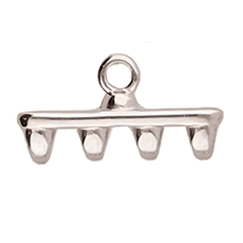 Cymbal Bead End Rozos IV for SuperDuo Beads Antique Silver 10pcs