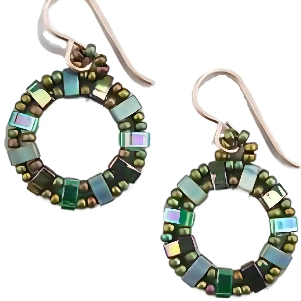 Half Tila Circle Earrings Pattern