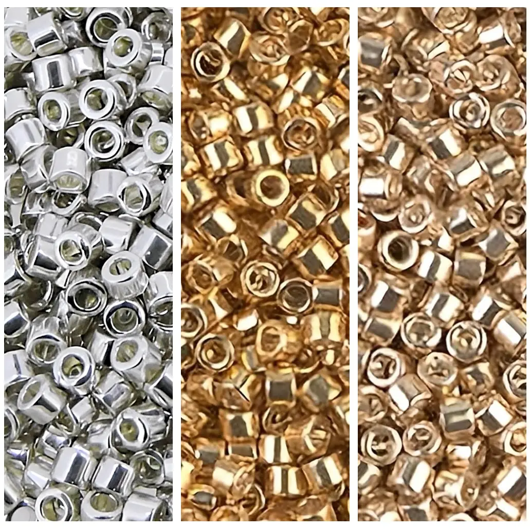 Set of 3 Colors 21GM Miyuki Delica Beads 11/0 DB0035, DB0410, DB0433