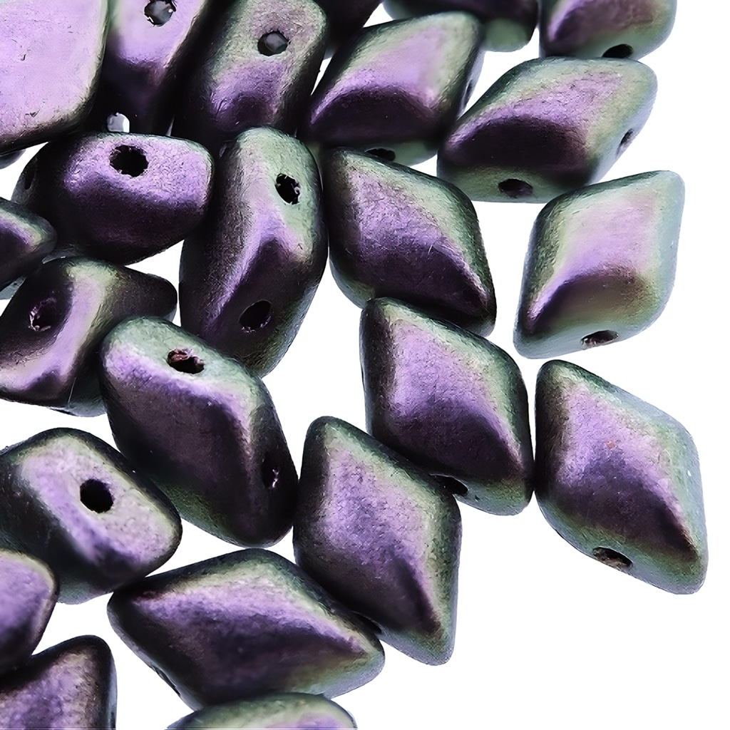 GemDUO 2-Hole beads 8x5mm 10GM – Polychrome Black Raspberry Purple