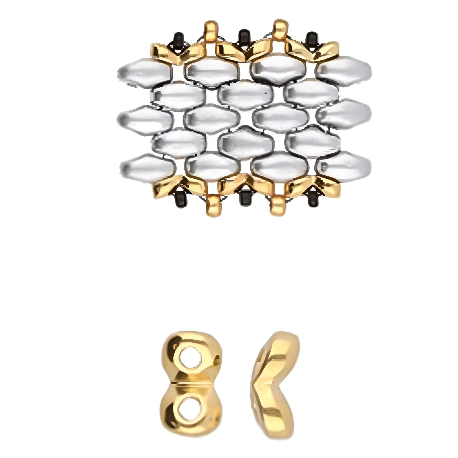 Cymbal Side Beads 24pcs Kaparia for SuperDuo Beads 24K Gold Plated