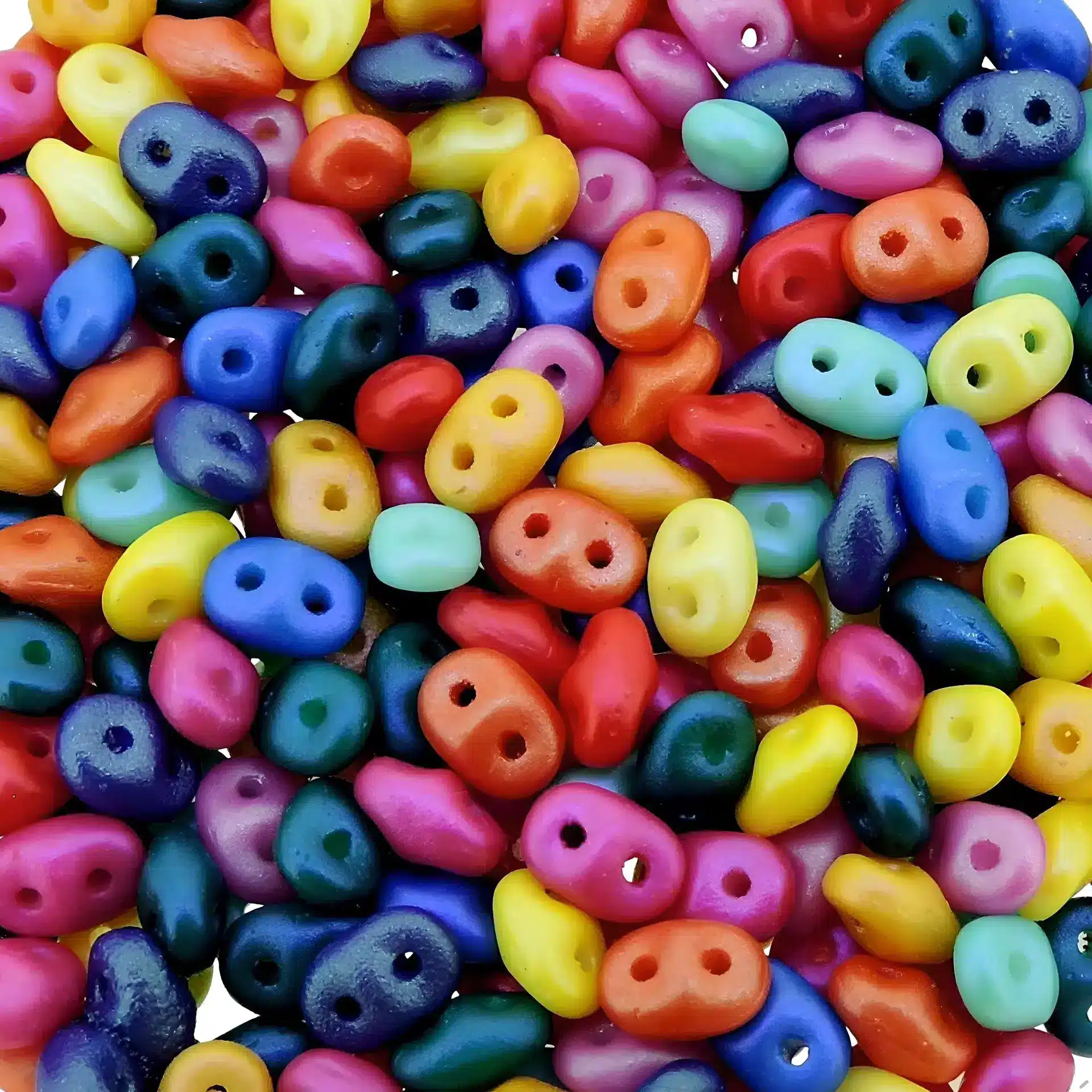 SuperDuo Beads Two-hole 5×2.5mm Tropical Tutti Frutti Mix 24GM