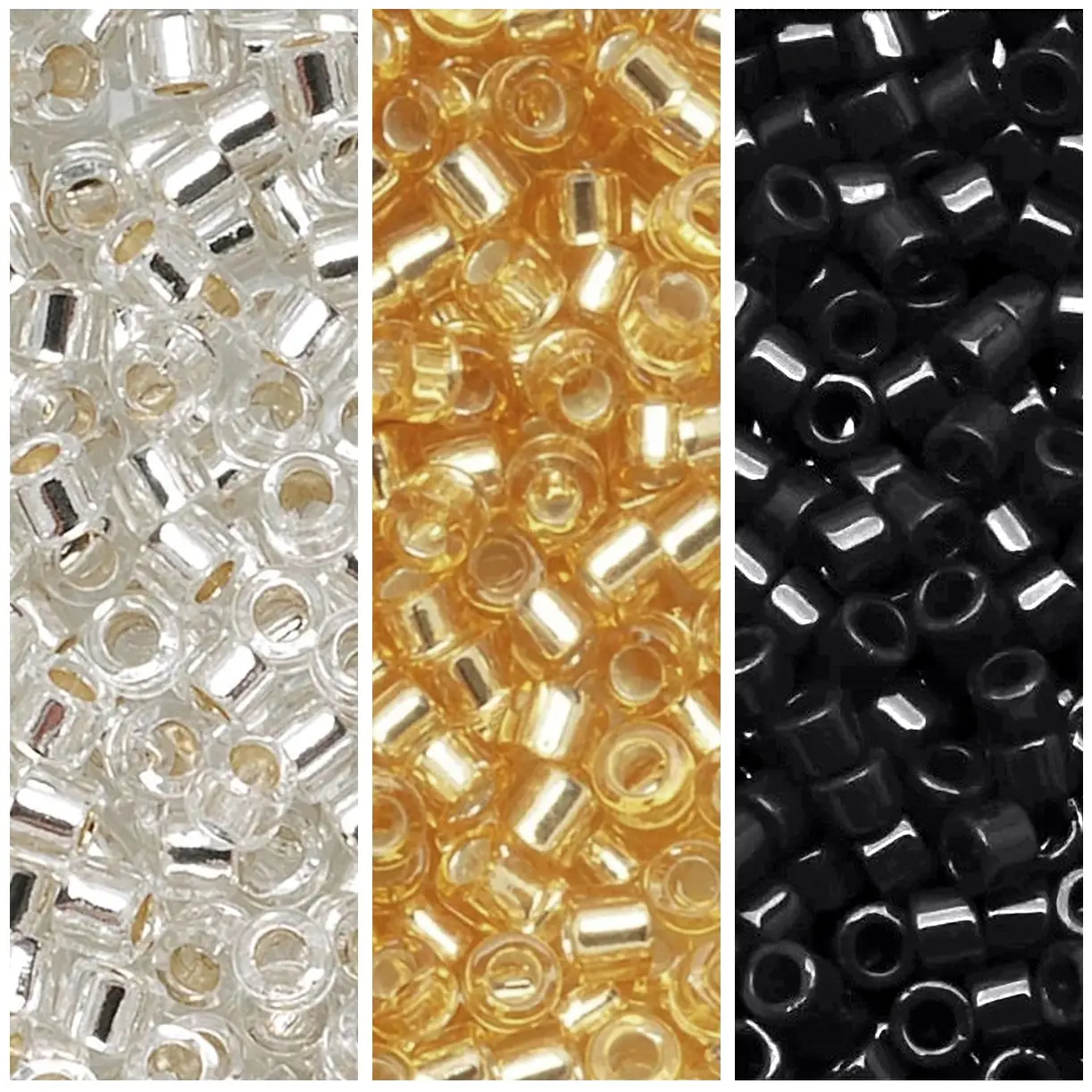 Set of 3 Colors 21GM Miyuki Delica Seed Beads Size 11/0 Basic Collection – DB0041, DB0042, DB0010